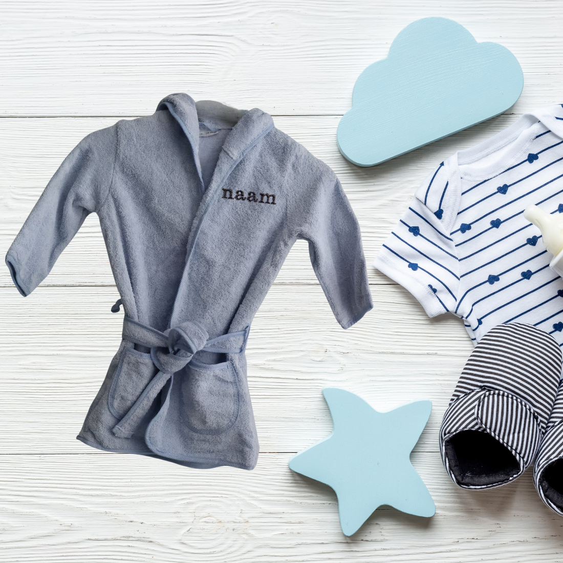 Baby Badjas met naam - Afbeelding 2