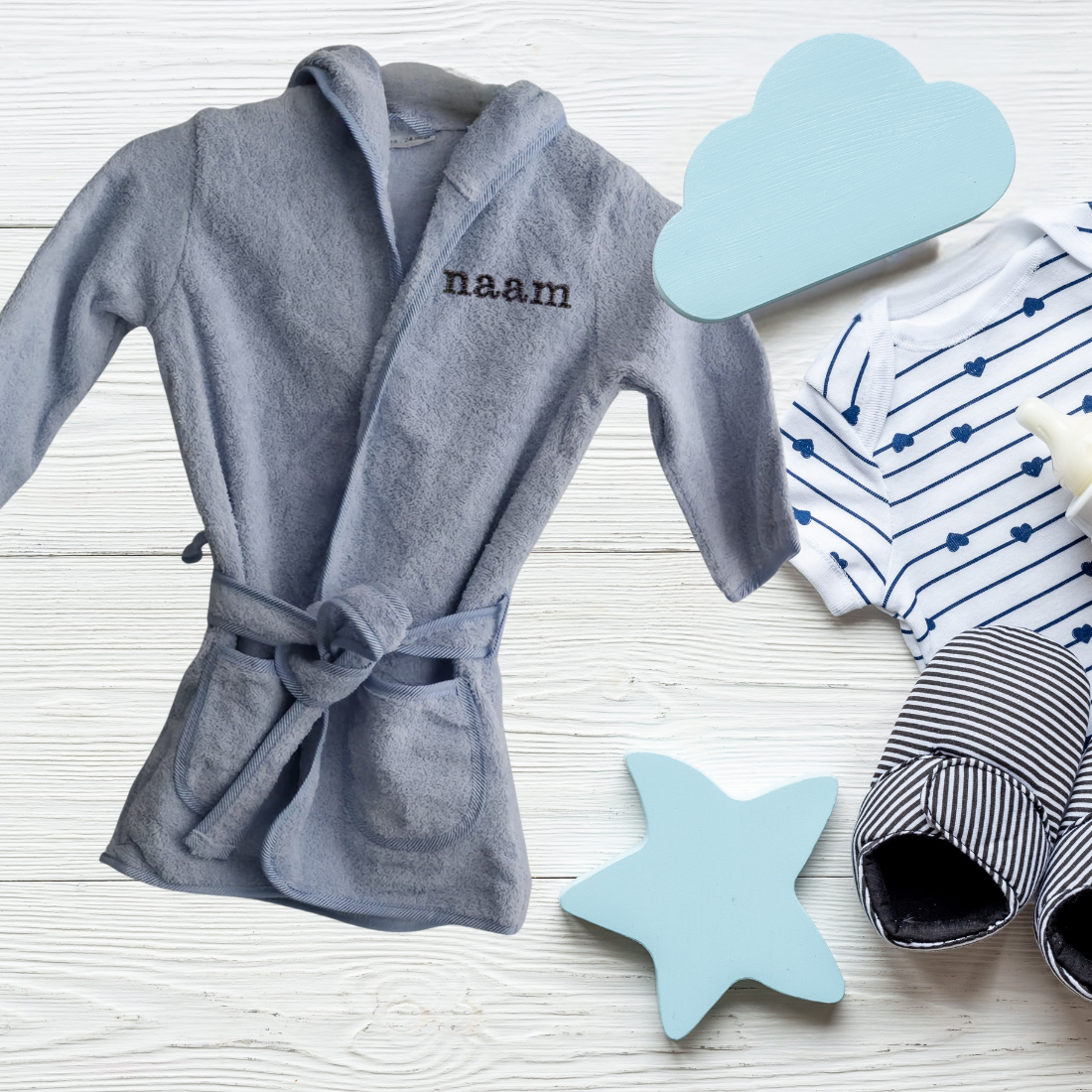 Baby Badjas met naam - Afbeelding 3