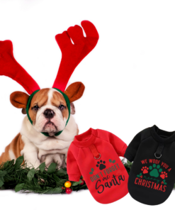 Honden Hoodie met kerst opdruk