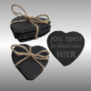 Onderzetters Hart 10x10cm Leisteen 4 stuks