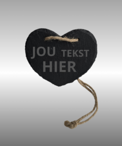 Decoratie Leisteen hart 12X11cm