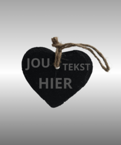 Decoratie Leisteen hart 8x8cm