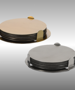 Onderzetters metaal rond met houder