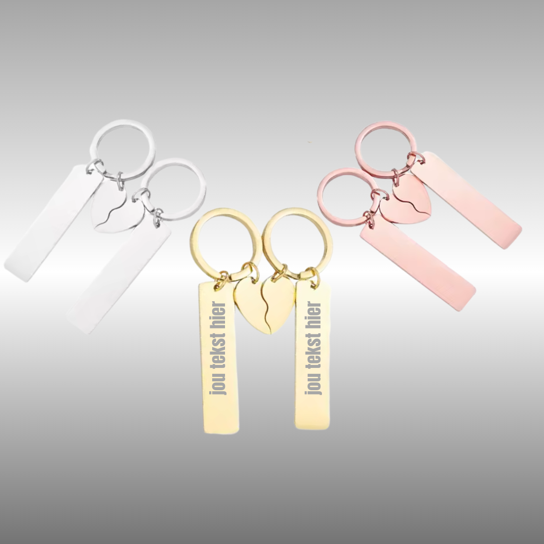 Split hart sleutelhanger