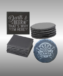 Onderzetters 10x10cm Leisteen 6 stuks